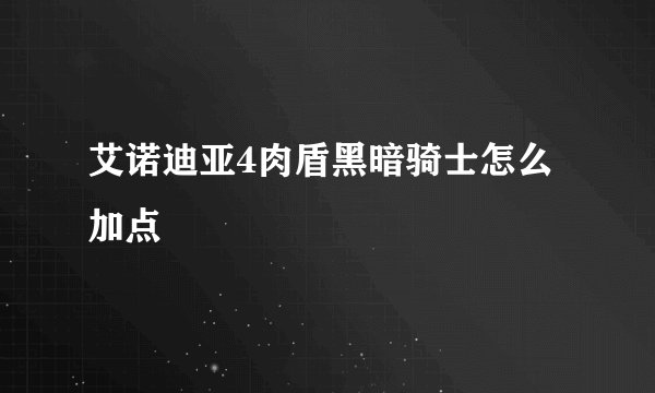 艾诺迪亚4肉盾黑暗骑士怎么加点