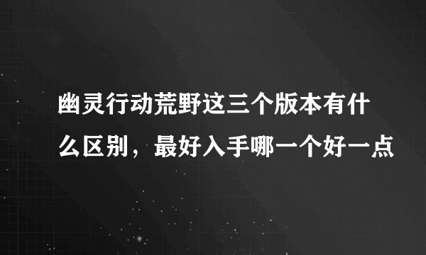 幽灵行动荒野这三个版本有什么区别,最好入手哪一个好一点