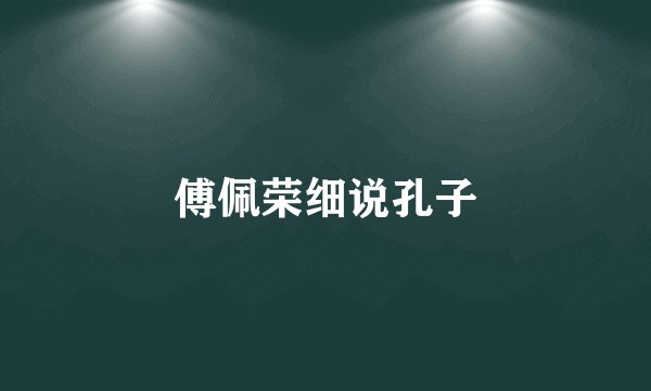 傅佩荣细说孔子