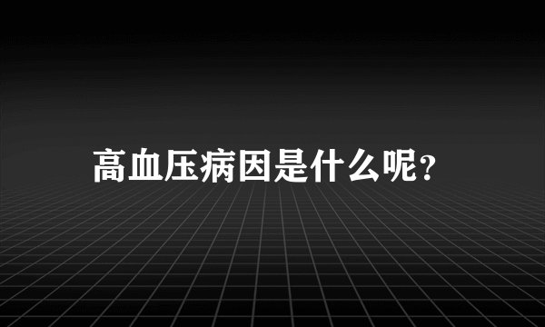 高血压病因是什么呢？