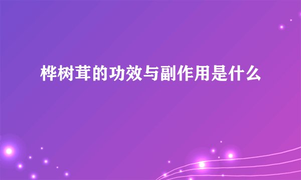 桦树茸的功效与副作用是什么