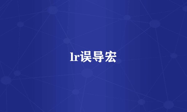 lr误导宏