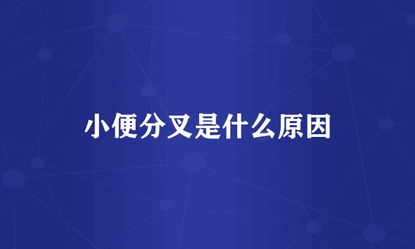 小便分叉是什么原因