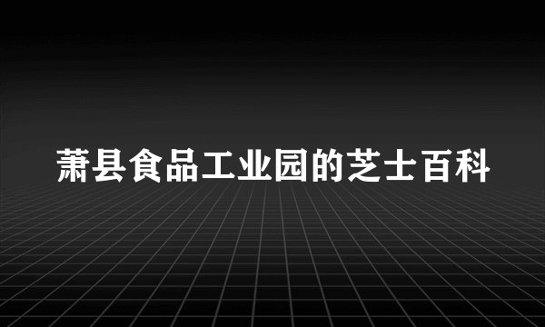 萧县食品工业园的芝士百科