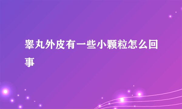 睾丸外皮有一些小颗粒怎么回事