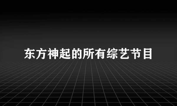 东方神起的所有综艺节目