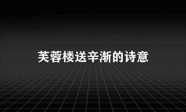 芙蓉楼送辛渐的诗意