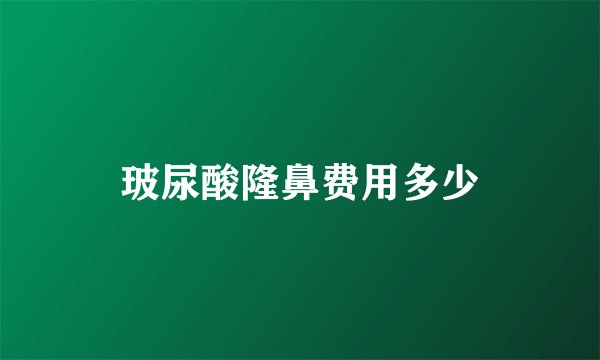 玻尿酸隆鼻费用多少