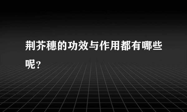 荆芥穗的功效与作用都有哪些呢?