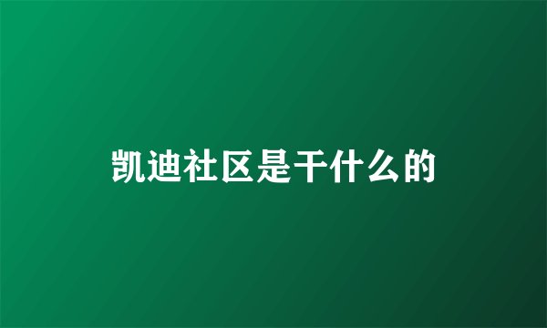 凯迪社区是干什么的
