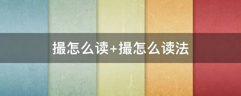 撮怎么读 撮怎么读法