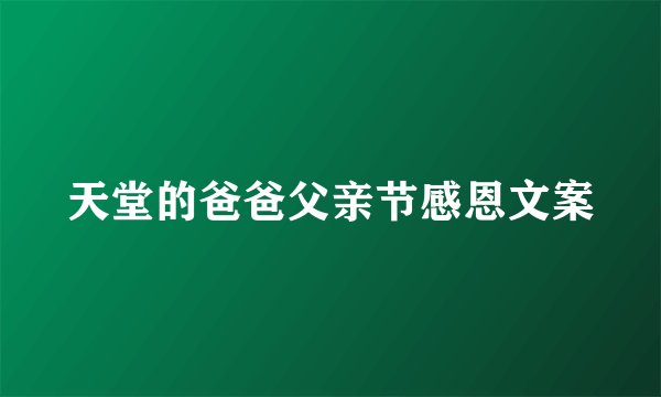 天堂的爸爸父亲节感恩文案