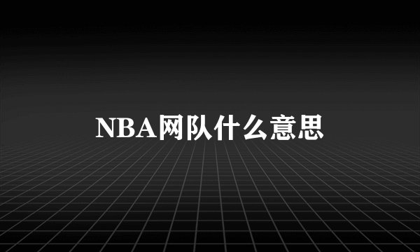 NBA网队什么意思