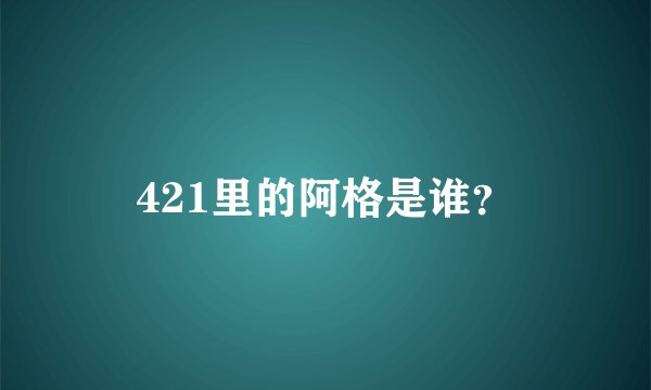 421里的阿格是谁？