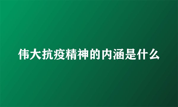 伟大抗疫精神的内涵是什么