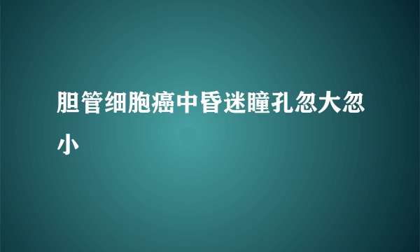 胆管细胞癌中昏迷瞳孔忽大忽小