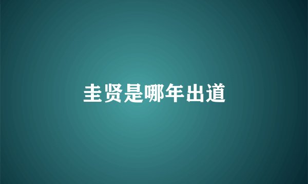 圭贤是哪年出道