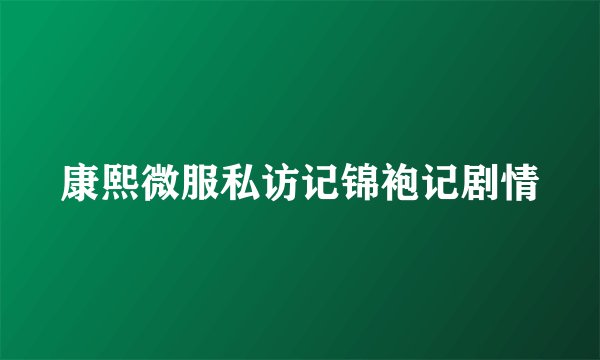 康熙微服私访记锦袍记剧情