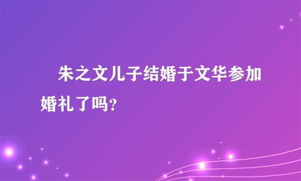 乊朱之文儿子结婚于文华参加婚礼了吗?