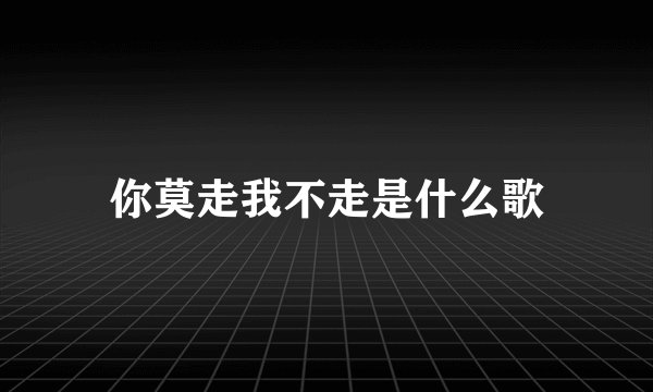 你莫走我不走是什么歌