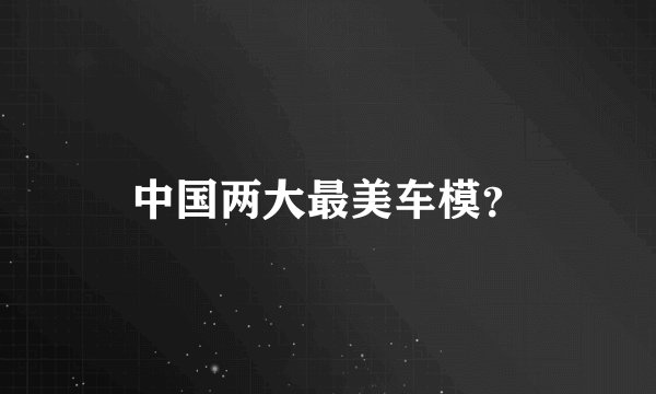 中国两大最美车模？