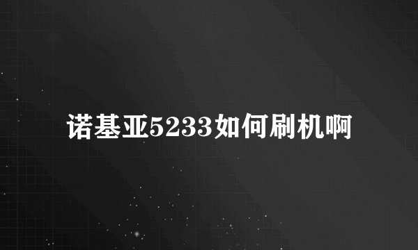 诺基亚5233如何刷机啊