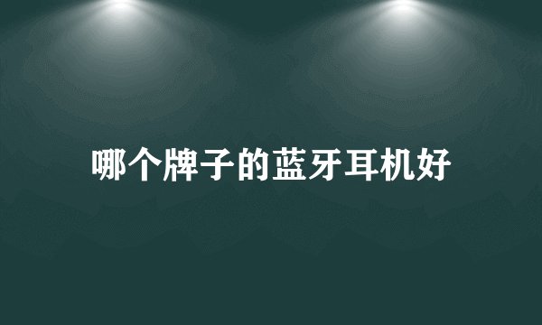 哪个牌子的蓝牙耳机好