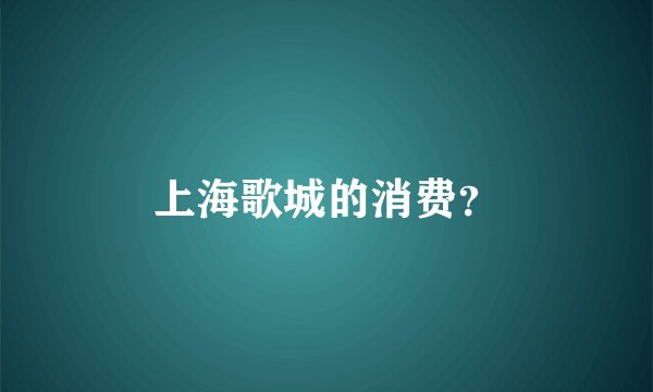上海歌城的消费？