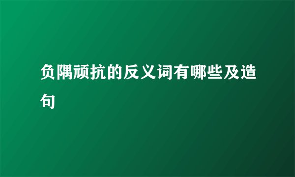 负隅顽抗的反义词有哪些及造句