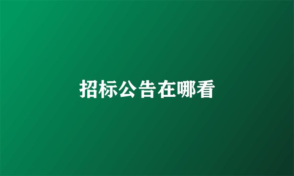 招标公告在哪看