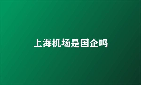 上海机场是国企吗