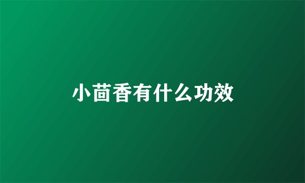 小茴香有什么功效