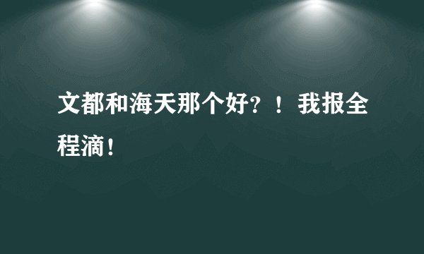 文都和海天那个好？！我报全程滴！