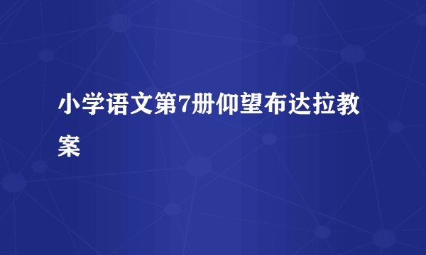 小学语文第7册仰望布达拉教案