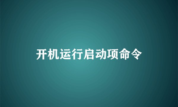 开机运行启动项命令