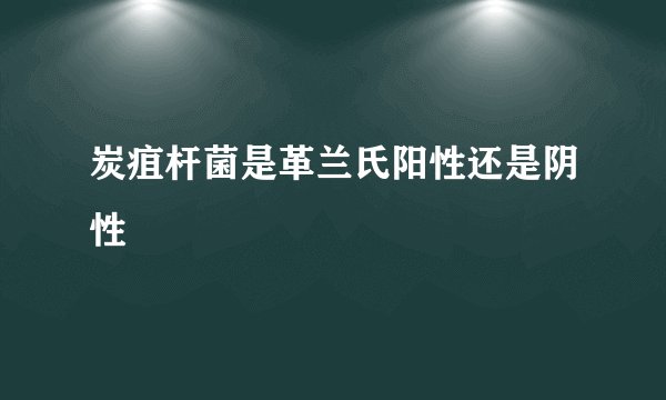 炭疽杆菌是革兰氏阳性还是阴性