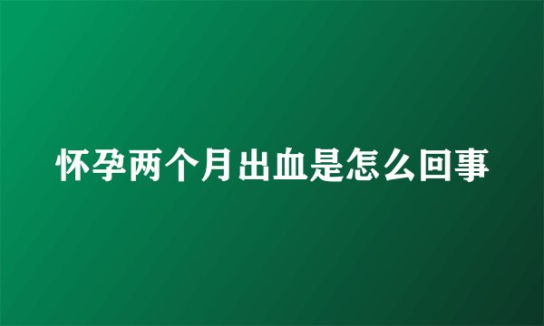 怀孕两个月出血是怎么回事