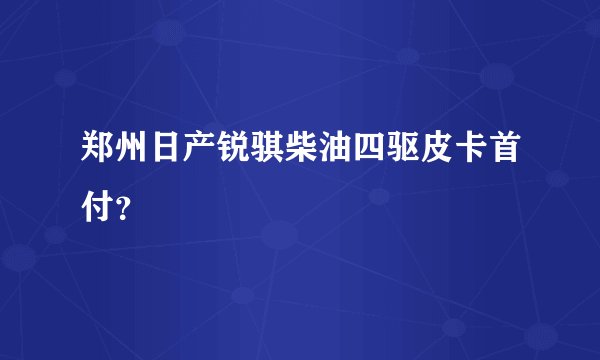 郑州日产锐骐柴油四驱皮卡首付？