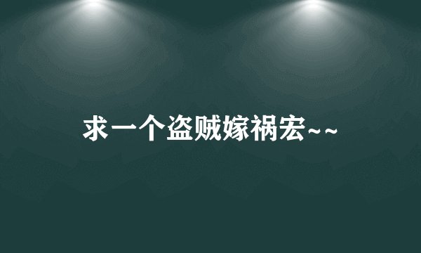 求一个盗贼嫁祸宏~~