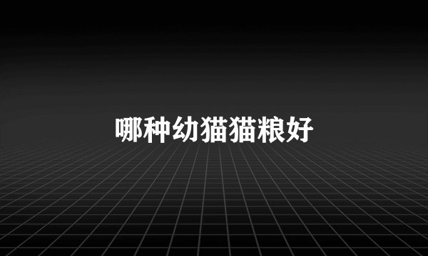 哪种幼猫猫粮好