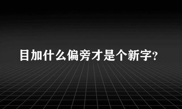 目加什么偏旁才是个新字？