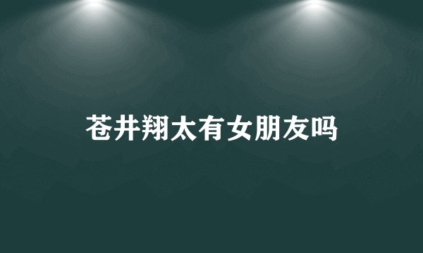 苍井翔太有女朋友吗