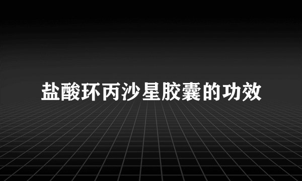 盐酸环丙沙星胶囊的功效