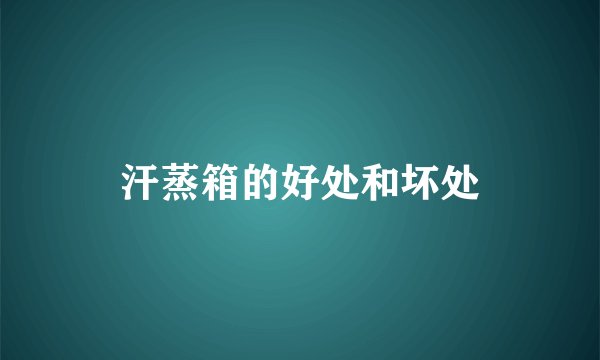 汗蒸箱的好处和坏处