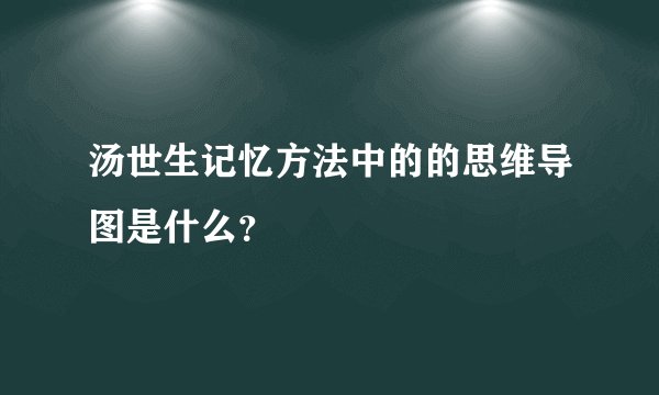 汤世生记忆方法中的的思维导图是什么？