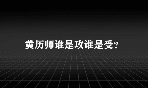 黄历师谁是攻谁是受？