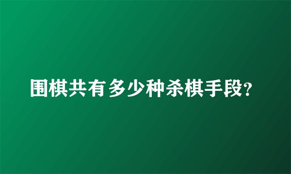 围棋共有多少种杀棋手段？
