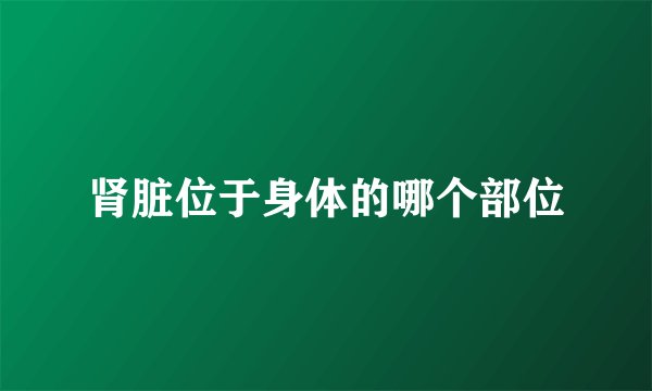 肾脏位于身体的哪个部位