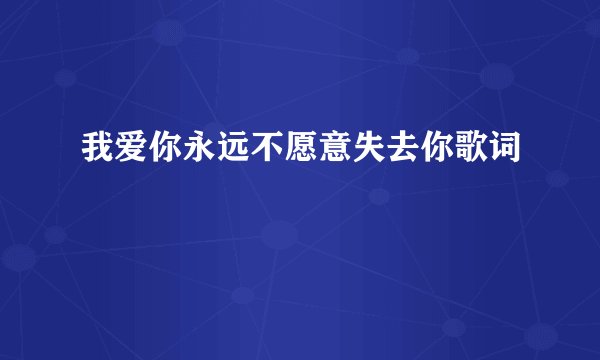 我爱你永远不愿意失去你歌词
