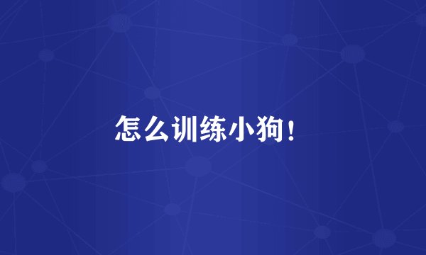 怎么训练小狗！